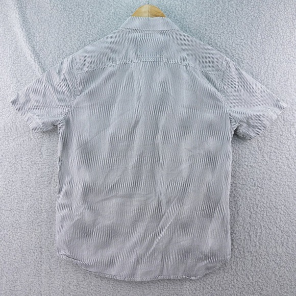 Hollister Mens Small Epic Flex Slim Fit Button Down Short Sleeve Geometric Shirt - Picture 3 of 6